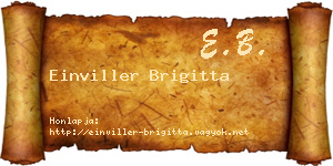 Einviller Brigitta névjegykártya